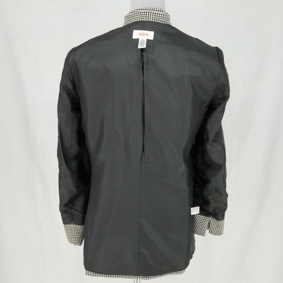 Talbots Jacket Womens 6 Black White Houndstooth Wool Tweed Lined Blazer Vintage - Picture 12 of 14